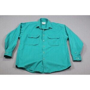 Vintage Boss America Shirt Mens Green Pocket Logo Long Sleeve Hugo Boss Cotton L